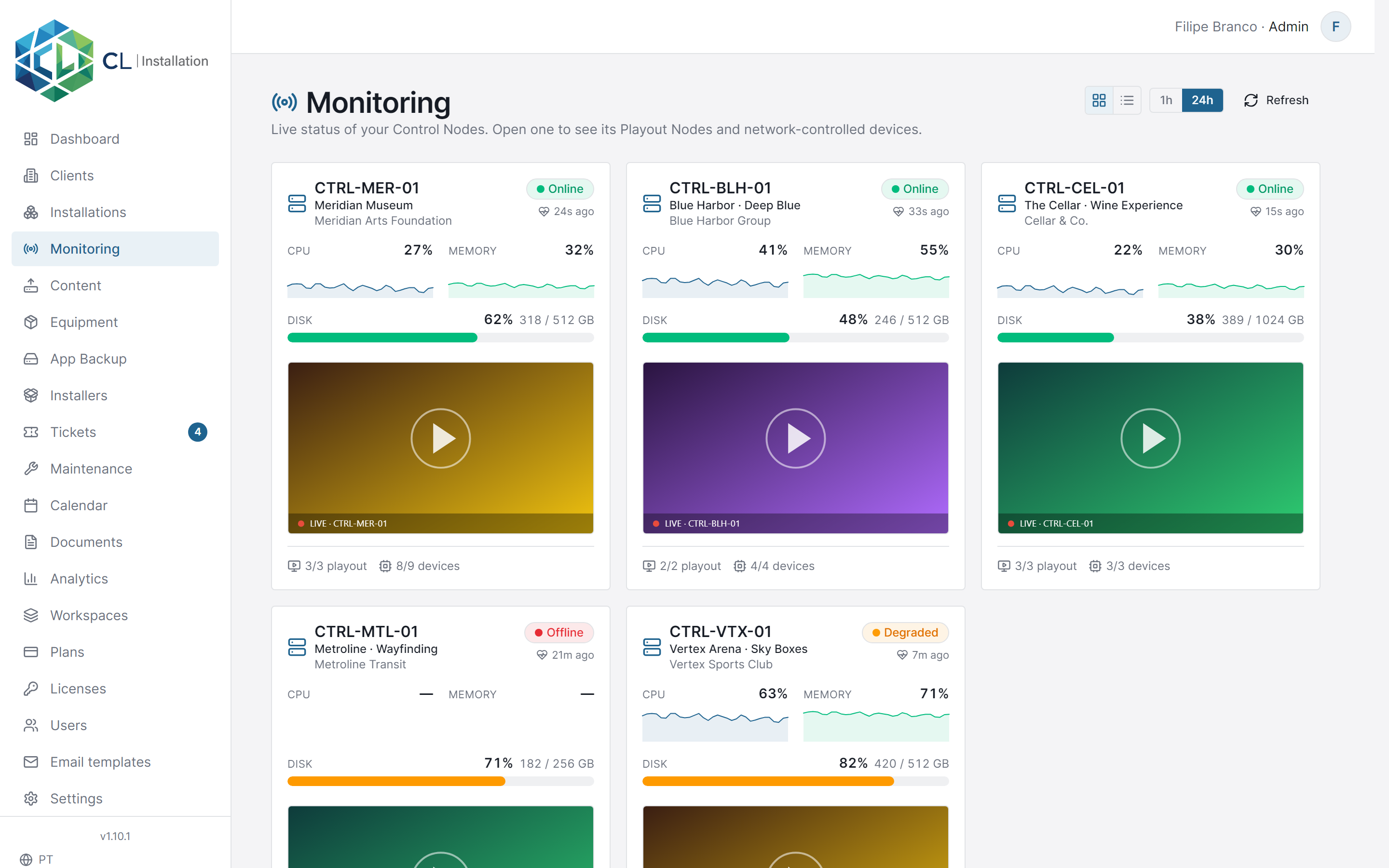 CL Installation cloud manager — Monitoring